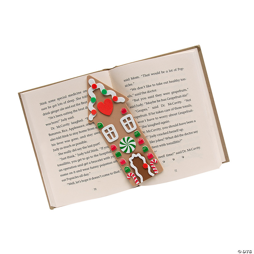 2 3/4 x 7 Gingerbread House Bookmarks Foam Craft Kit - Makes 12