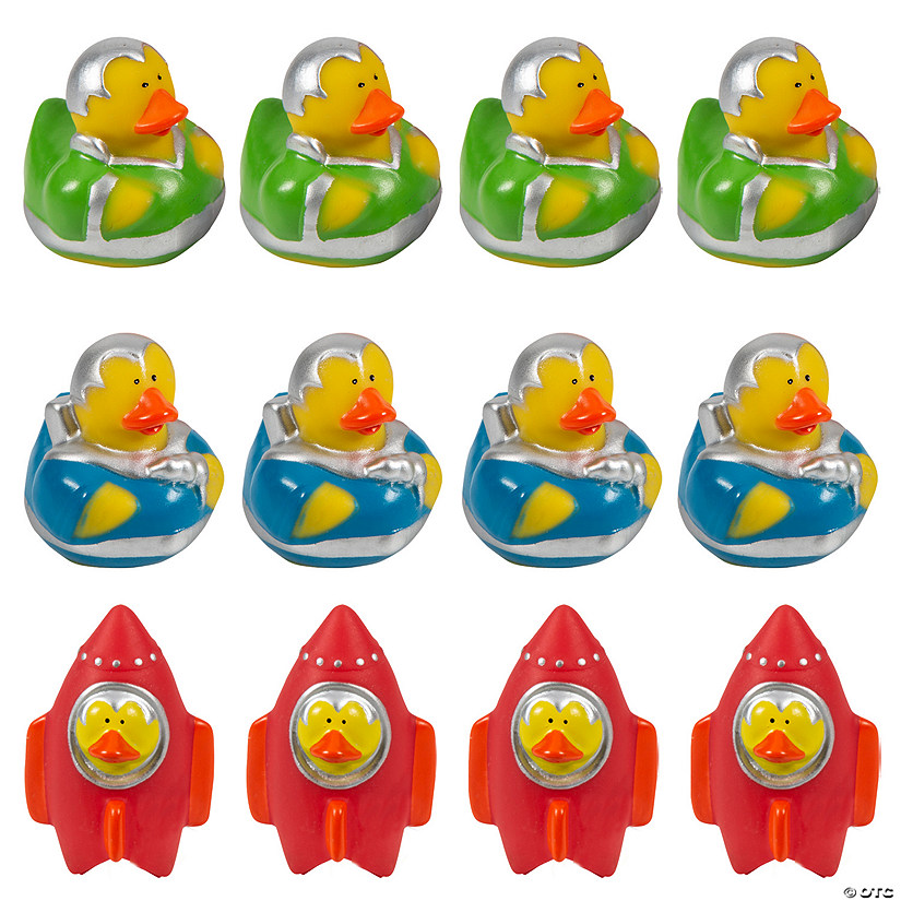 2" &amp;#8211; 3" Multicolor Outer Space Explorer Rubber Ducks &amp;#8211; 12 Pc. Image