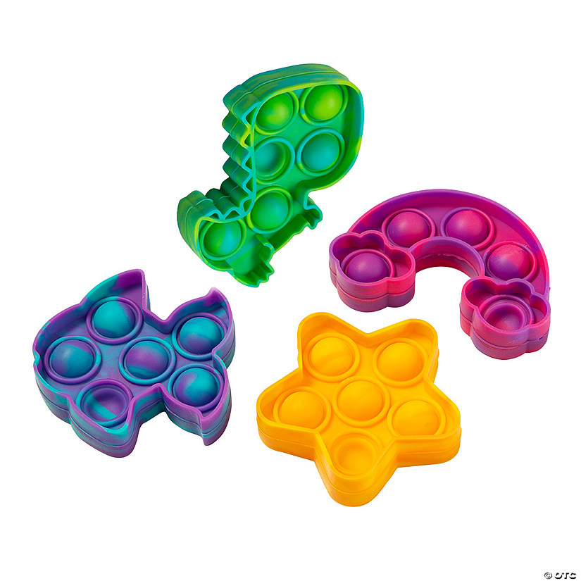 2" - 3" Shaped Lotsa Pops Multicolor Silicone Popping Toys - 24 Pc. Image