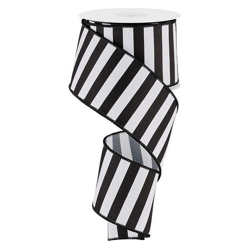 2.5" Medium Horizontal Stripe Ribbon: Black (10 Yard) Image