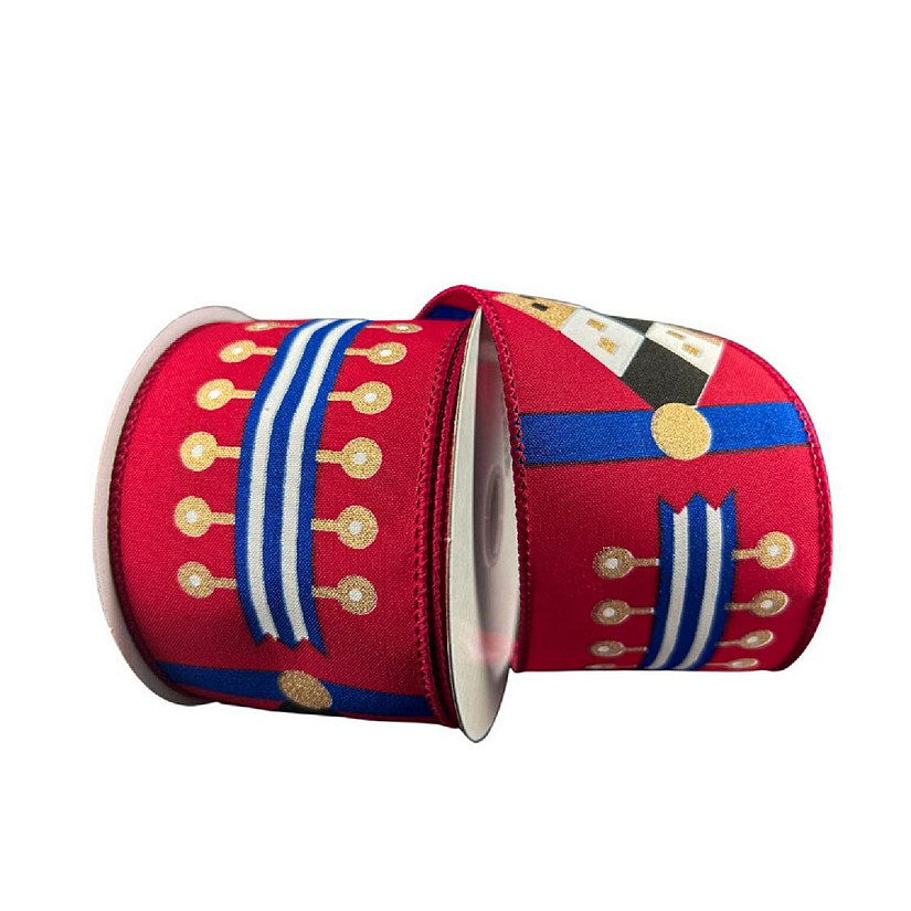 2.5" Nutcracker Stripes Ribbon: Red, Blue and Green Image