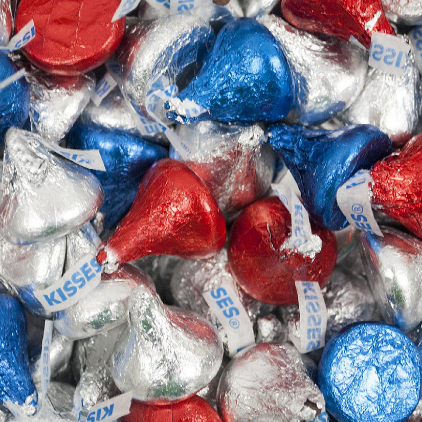 2.55 lbs Patriotic Candy Hershey's Kisses Chocolate with Red, Blue ...