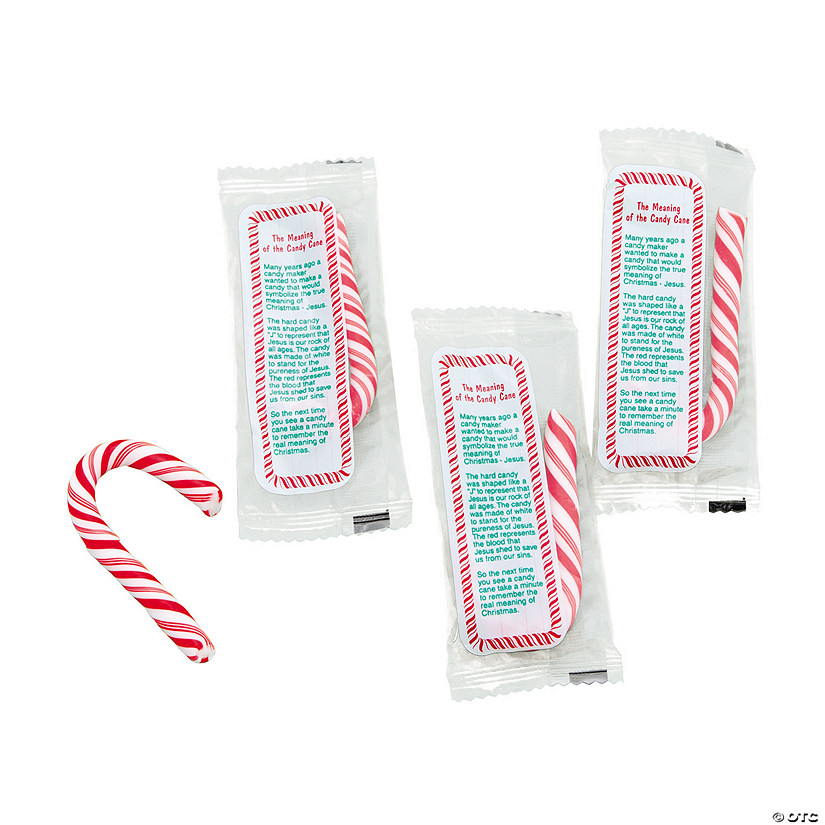 2" 7 oz. Mini Religious Classic Peppermint Candy Canes 40 Pc.