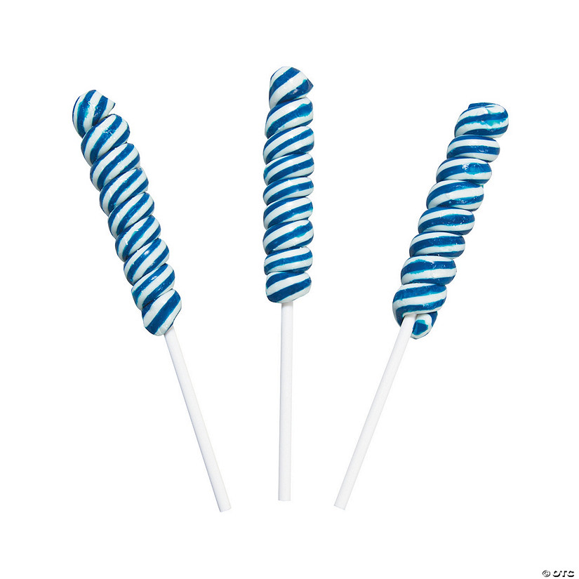 2" 9 oz. Mini Blue Raspberry Twisty Lollipops &amp;#8211; 24 Pc. Image