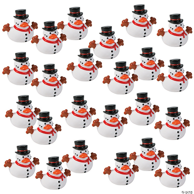 2" Bulk 120 Pc. Snowman with Hat & Scarf White Rubber Ducks Image