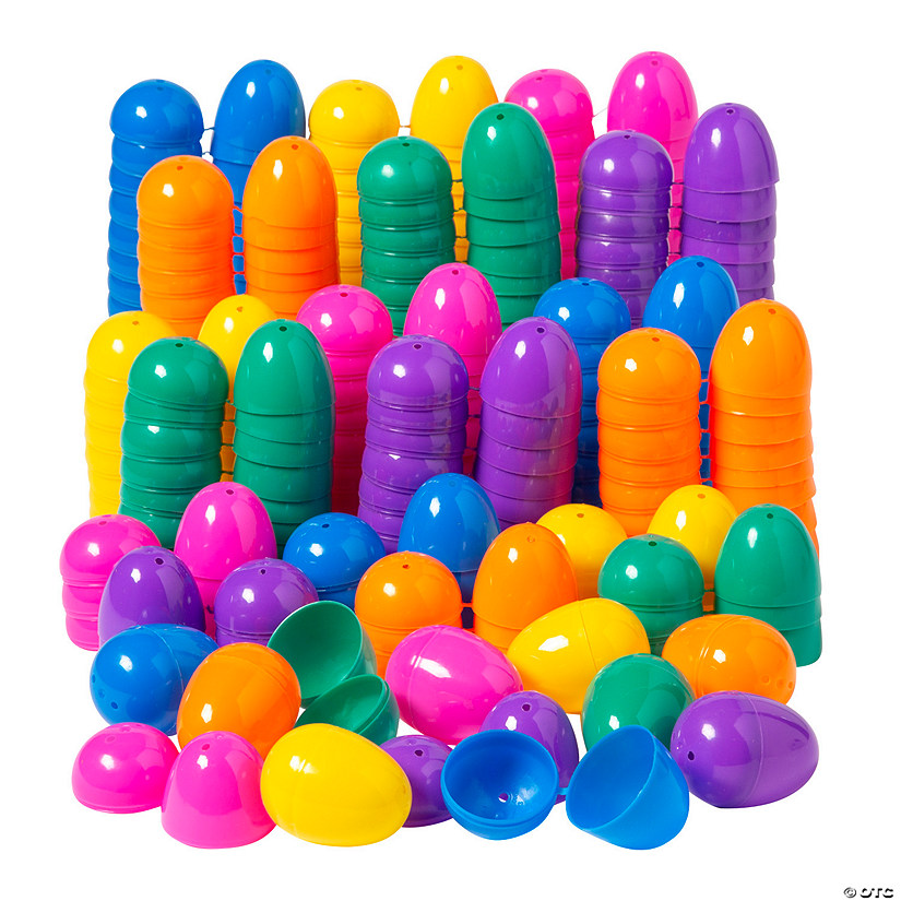 2" Bulk 144 Pc. Colorful Bright Plastic Easter Eggs Image