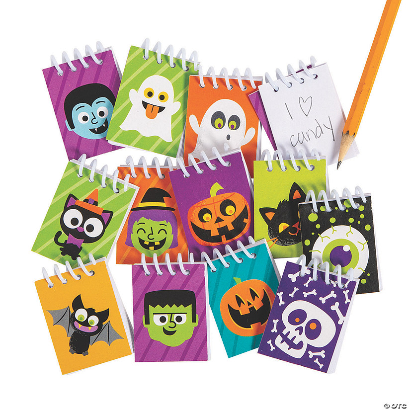 2&quot; Bulk 144 Pc. Mini Halloween Character Spiral Notepad Assortment Image