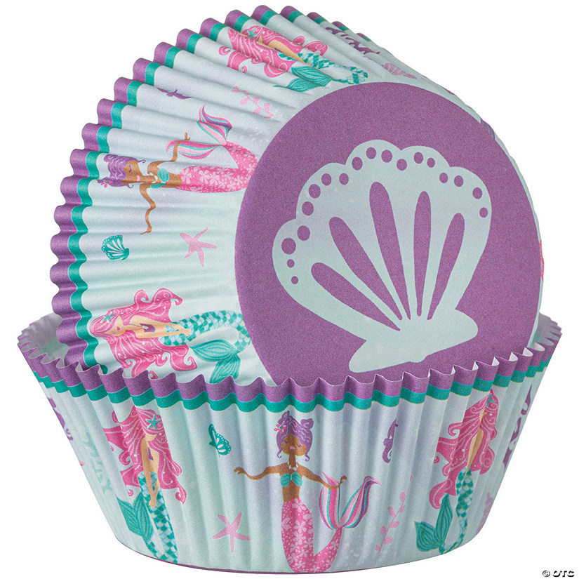 2" Bulk 48 Pc. Mermaid Party Cupcake Liners Image