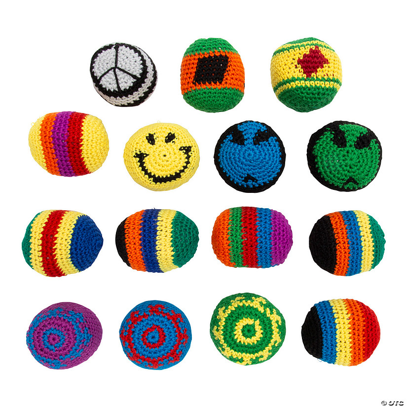 2" Bulk 50 Pc. Mini Knitted Multicolored Kickball Assortment Image