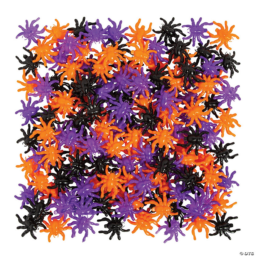 2" Bulk  576 Pc. Mini Puple, Orange & Black Plastic Jumping Spiders Image