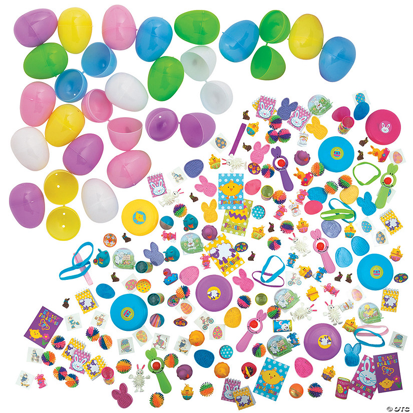 2" Bulk 932 Pc. Pastel Plastic Easter Eggs & Toy Filler Kit Image