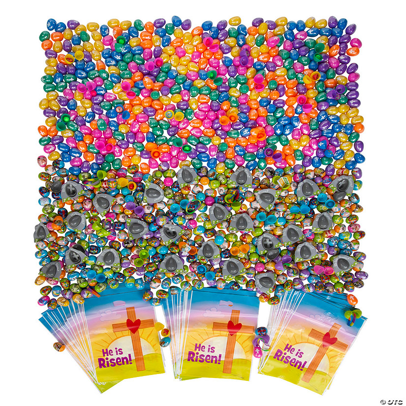 2" Bulk Value Religious Toy-Filled Easter Egg Hunt Kit for 100 Image