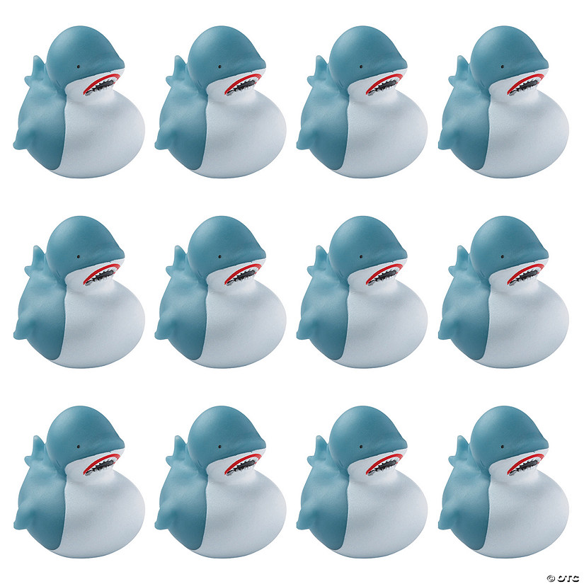 2" Classic Great White Shark Rubber Ducks - 12 Pc. Image