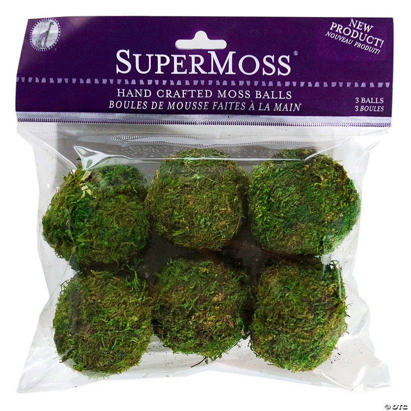 2" Decorative Moss Balls - 6 Pc. Image