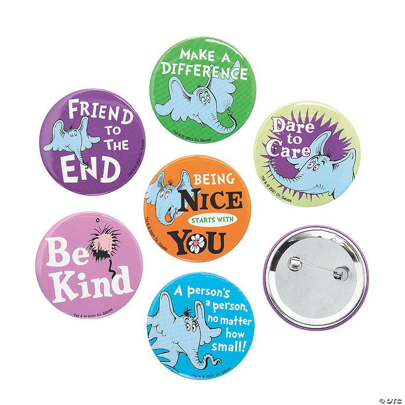 2" Dr. Seuss&#8482; Horton Hears a Who!&#8482; Kindness Buttons - 24 Pc. Image