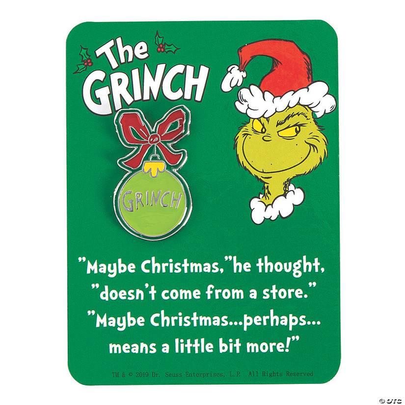 2" Dr. Seuss&#8482; The Grinch Metal Pins with Card Handouts for 12 Image