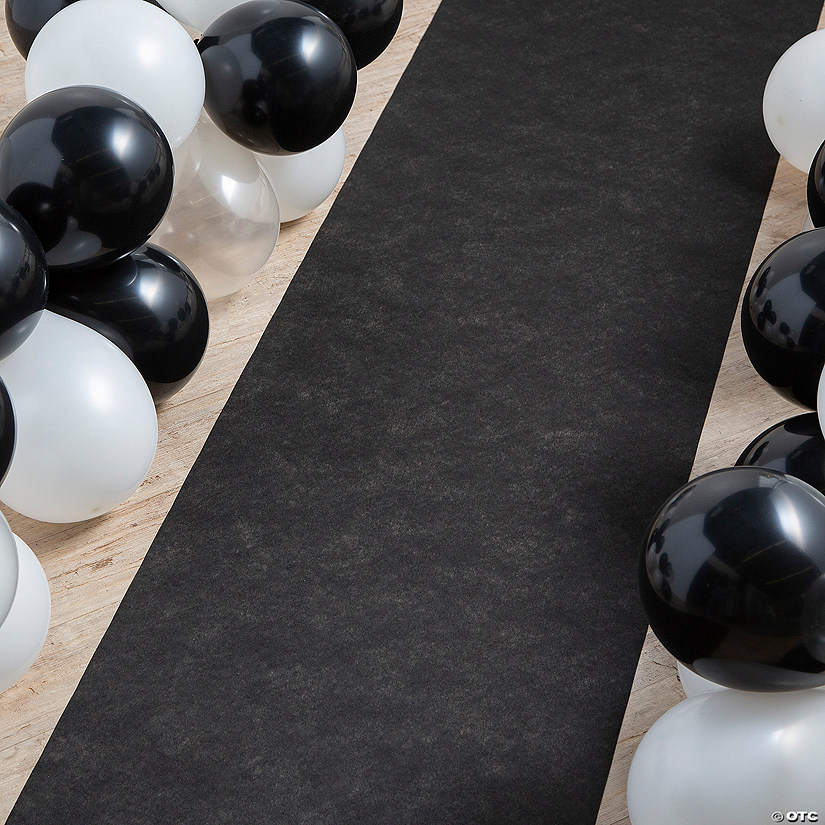 2 Ft. x 15 Ft. Black Nonwoven Polyester Aisle Runner Image