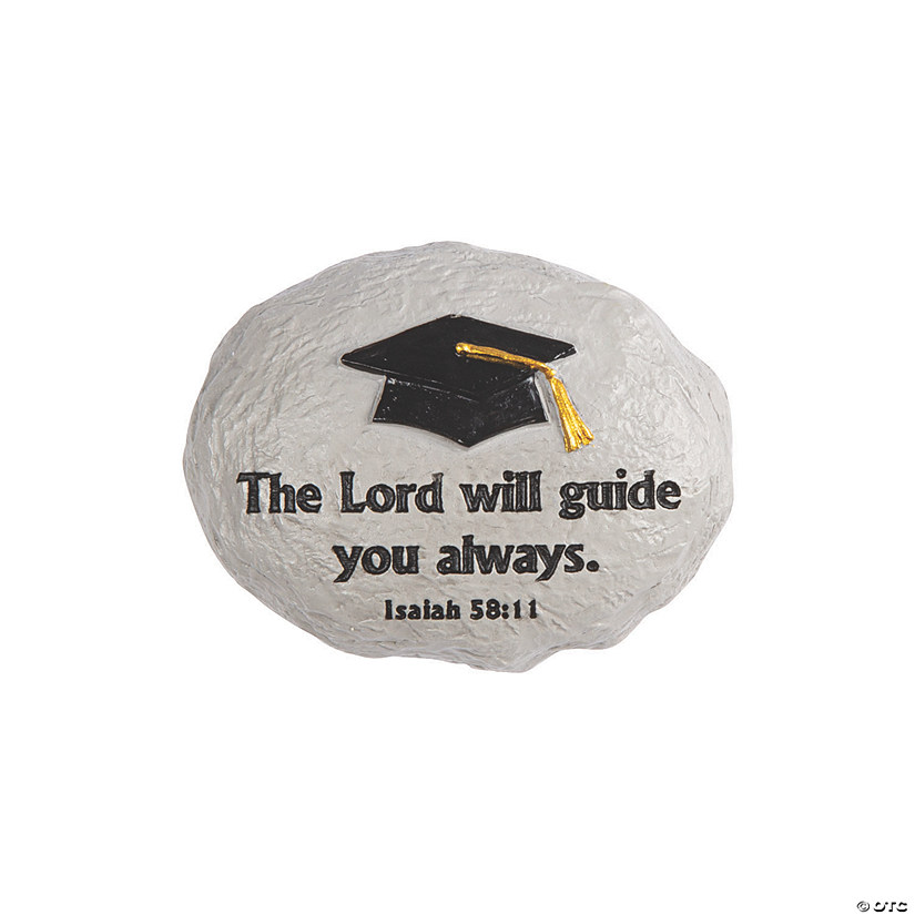 2" Graduation Isaiah 58:11 Inspirational Resin Stones - 12 Pc. Image