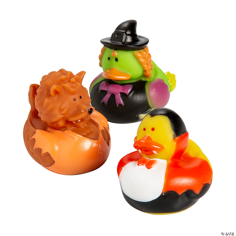 2" Halloween Costume Witch, Werewolf & Vampire Rubber Ducks - 12 Pc. Image