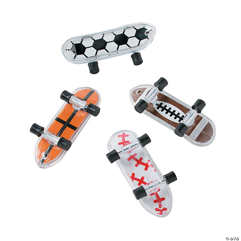 2" Mini Assorted Sports Design Plastic Toy Skateboards - 36 Pc. Image