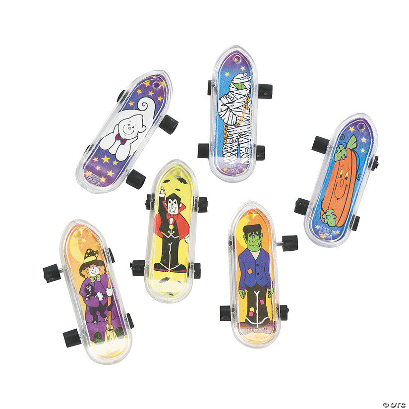 2" Mini Halloween Cute Monsters & Icons Plastic Skateboards - 36 Pc. Image