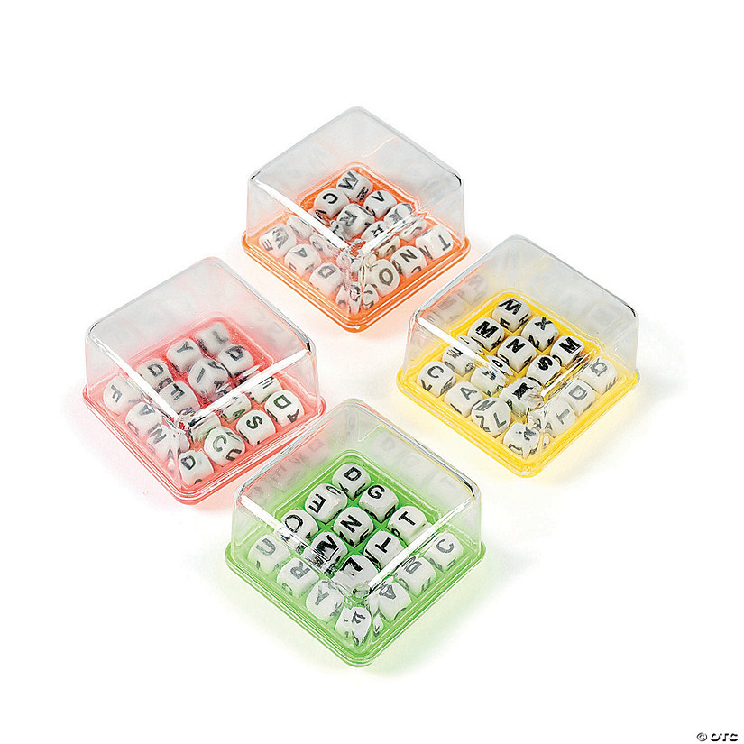 2" Mini Letter Brightly Colored Plastic Brain Teaser Games - 4 Pc. Image