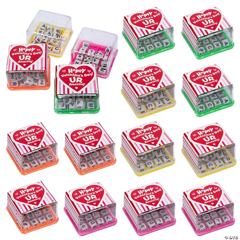 2" Mini Letter Game Valentine Exchanges with Sticker for 12 - 24 Pc. Image