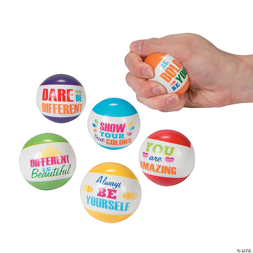 2" Mini Paint Chip Motivational Sayings Foam Stress Balls - 12 Pc. Image