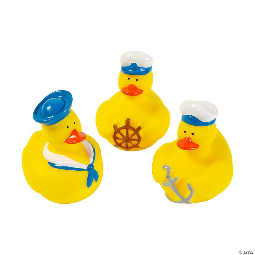 2" Nautical Sailor Characters Rubber Ducks in Uniform - 12 Pc. Image