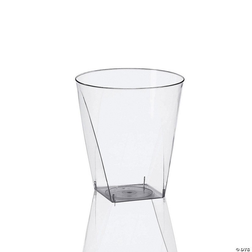 2 oz. Clear Square Bottom Disposable Plastic Shot Cups (280 Cups) Image