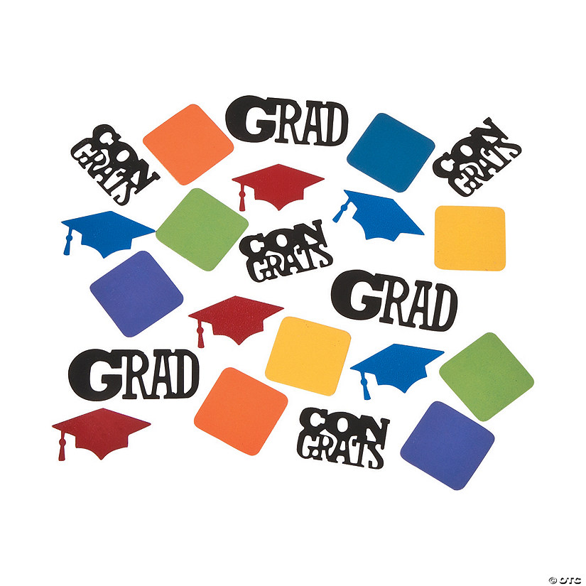 2 oz. Congrats Grad Multicolor Foil & Paper Party Confetti Image