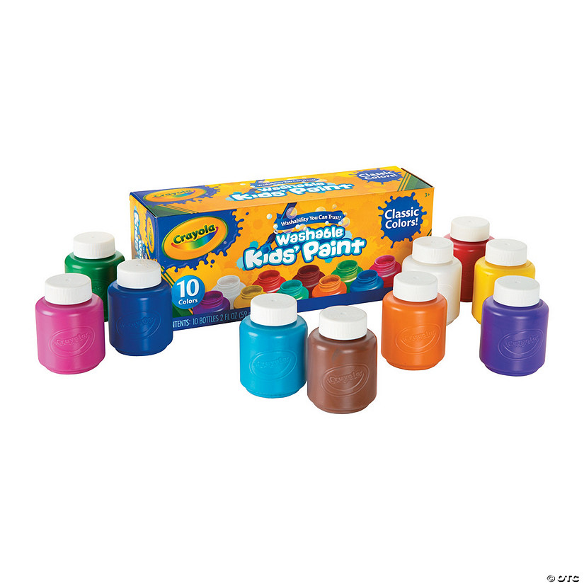 2-oz. Crayola&#174; Classic Colors Washable Assorted Colors Kid's Paint - Set of 10 Image