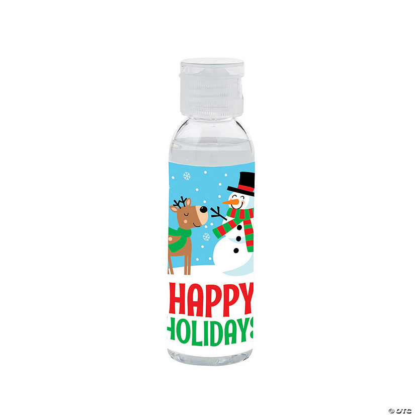 2 oz. Happy Holidays Hand Sanitizer Bottles - 10 Pc. Image