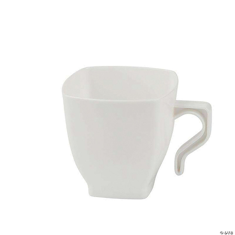 2 oz. White Square Plastic Mini Coffee Tea Cups (144 Cups) Image