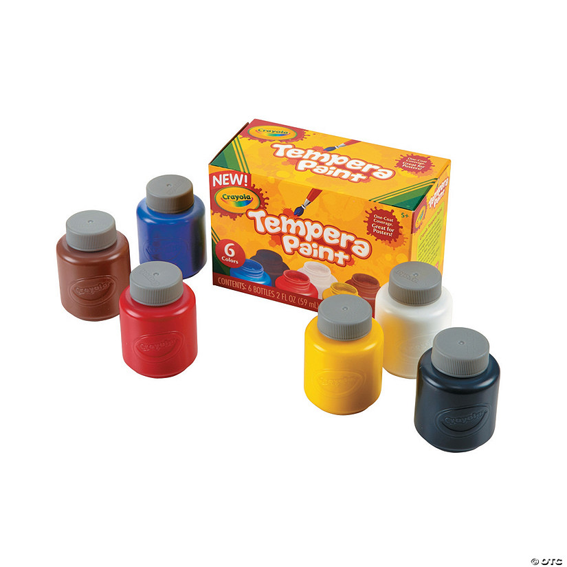 2 Oz Crayola Assorted Colors Tempera Paints Set Of 6~13675024