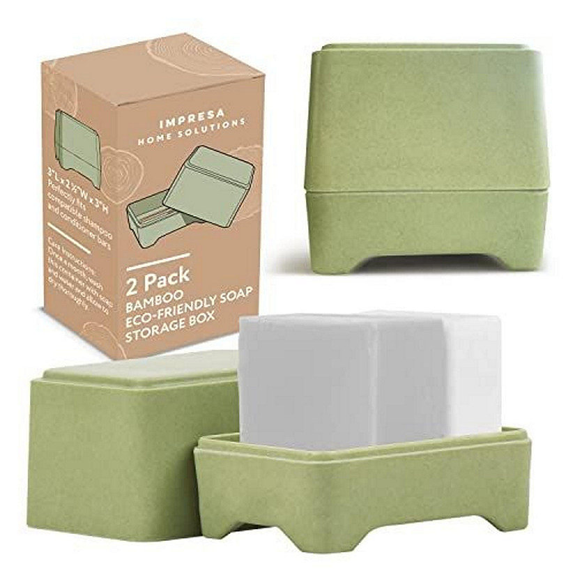 [2 Pack] Bamboo Soap Holder fits Ethique Shampoo &amp; Conditioner Bars - Quick Drying - Compostable Sugarcane Image