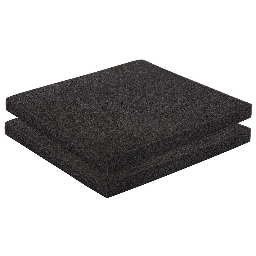 2-Pack Packing Foam Sheets - 12x12x1 Customizable Polyurethane Insert Pads for Tool Case Cushioning, Crafts (Black) Image