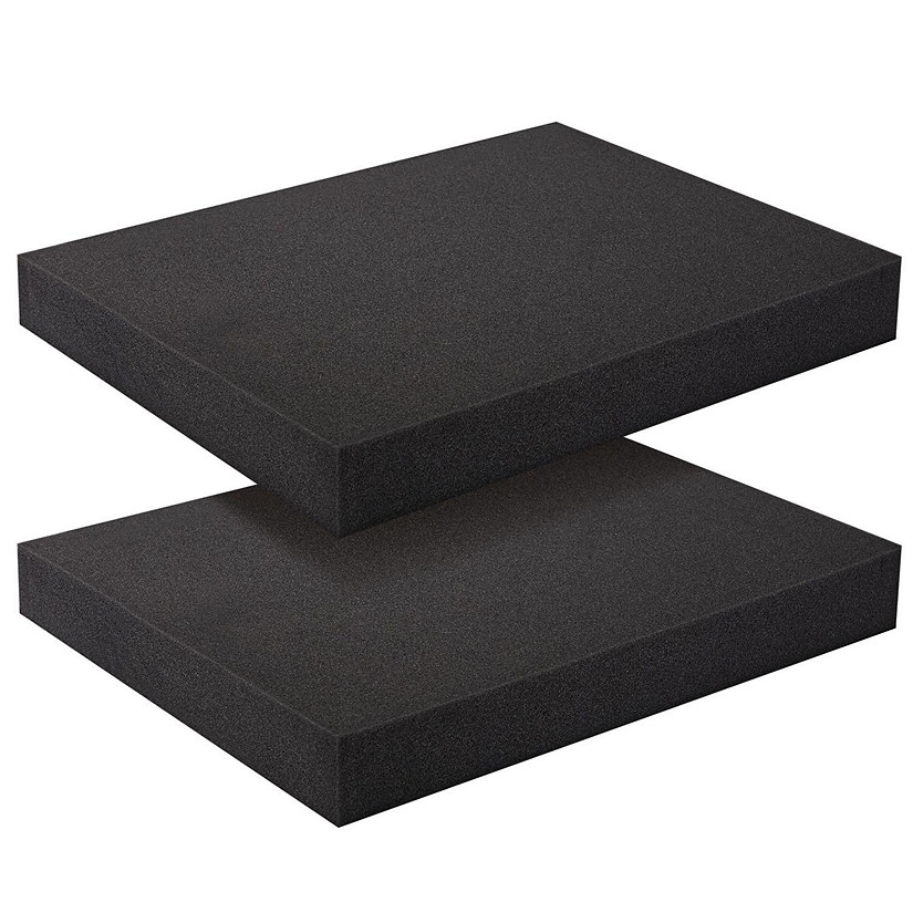 2-Pack Packing Foam Sheets - 16x12x2 Customizable Polyurethane Insert Pads for Tool Case Cushioning, Crafts (Black) Image