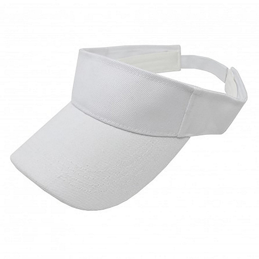 2-Pack Sun Visor Adjustable Cap Hat Athletic Wear (White) Image