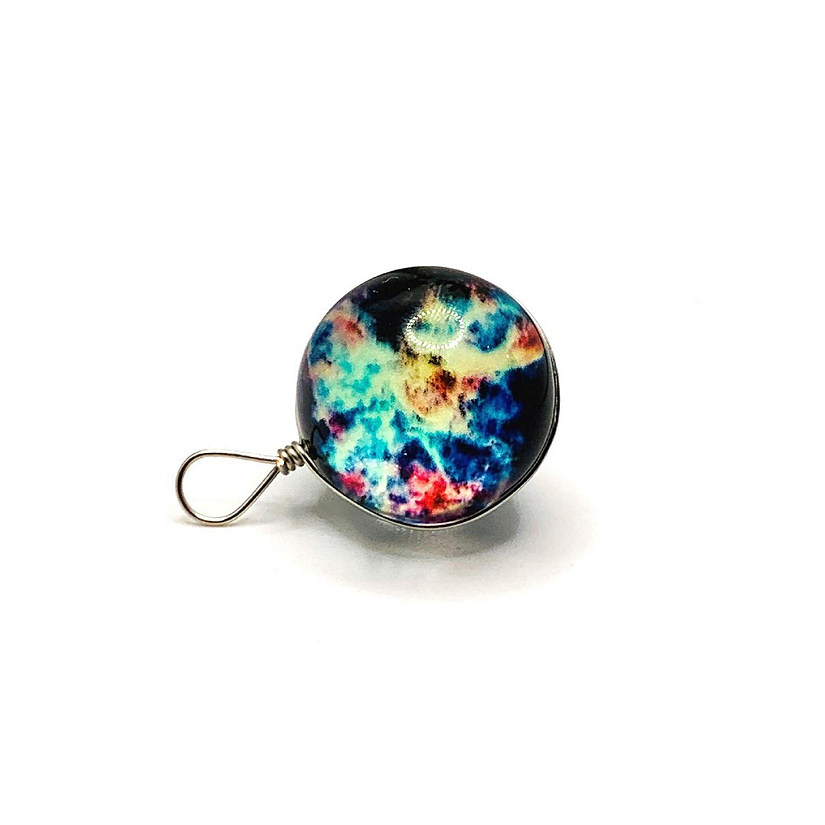 2 Pcs Glass Galaxy Nebula Pendant Charms Image