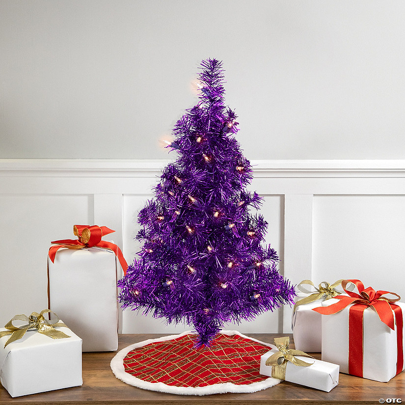 Purple Green Shiny Aluminum Foil Wire Christmas Tree Holiday Decoration  pine