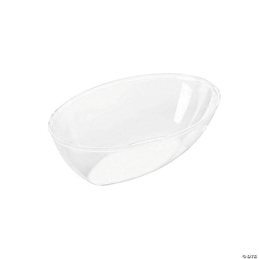 2 qt. Clear Oval Plastic Serving Bowls (21 Bowls) Image