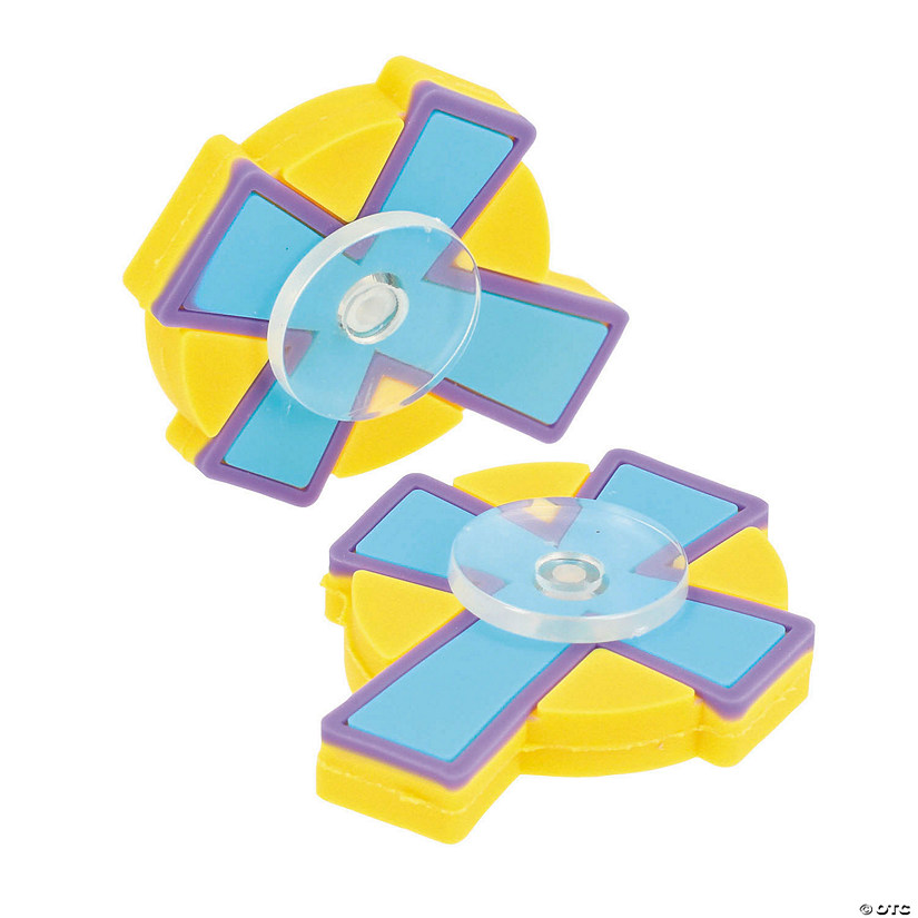 2" Religious Cross-Shaped Plastic Fidget Spinners - 12 Pc. Image