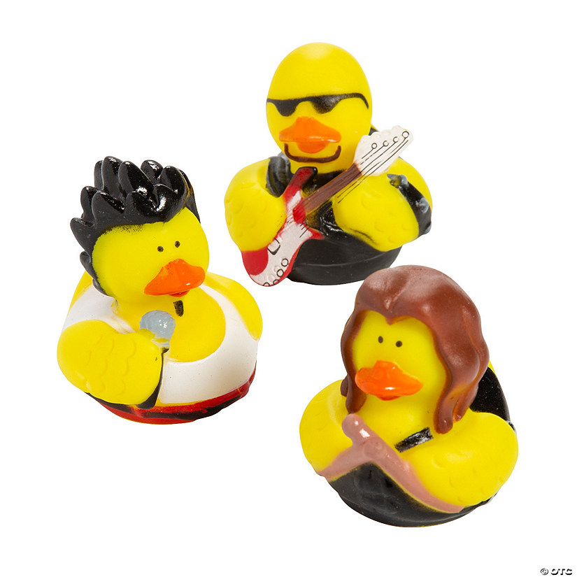 2" Rock Star Singer & Band Member Yellow Rubber Ducks - 12 Pc. Image