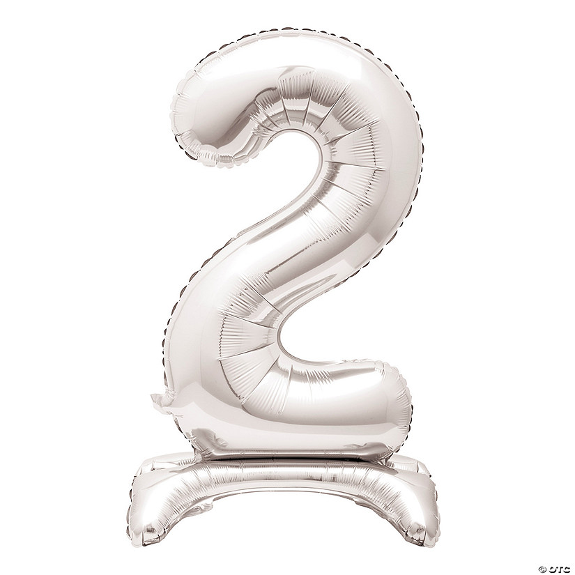 "2"-Shaped 30" Mylar Number Stand-Up Balloon Image