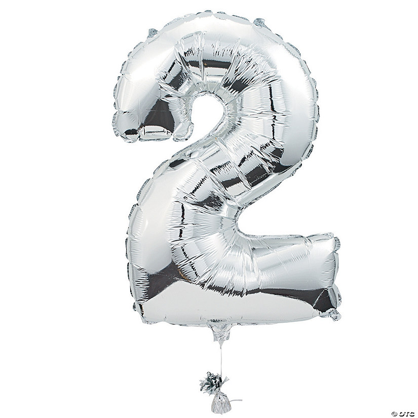 "2" Shaped Number 34" Mylar Balloon Image