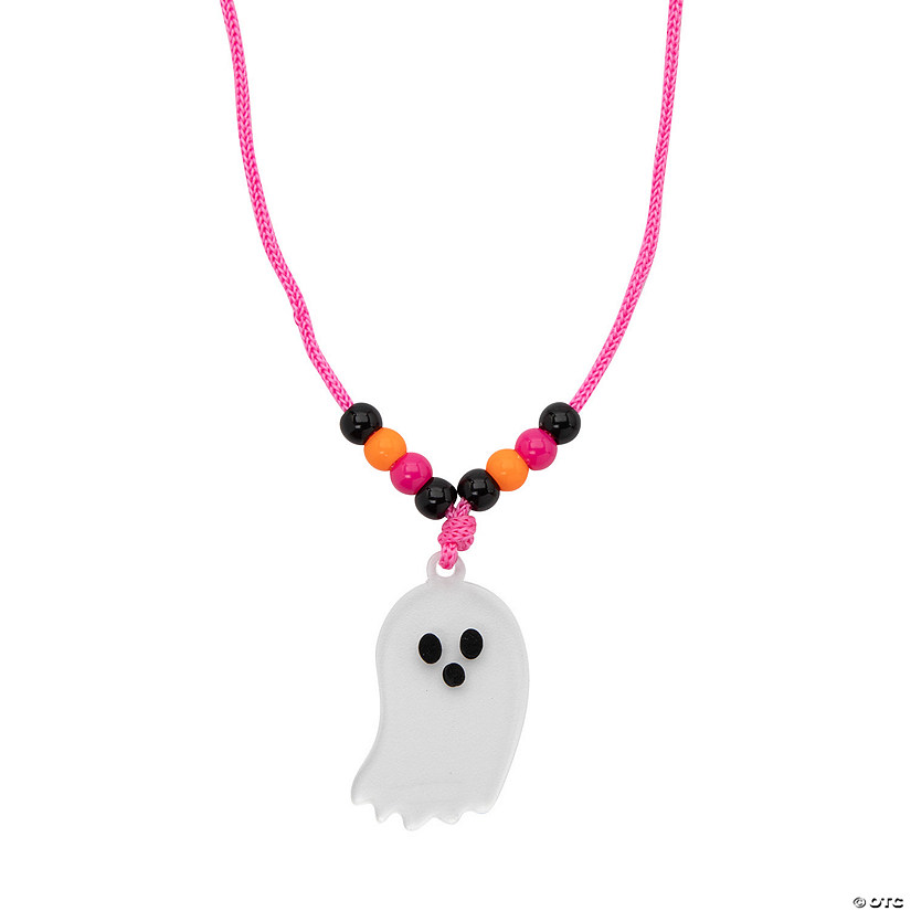 2" Spooky Fun Acrylic Ghost Charm Breakaway Necklaces - 12 Pc. Image