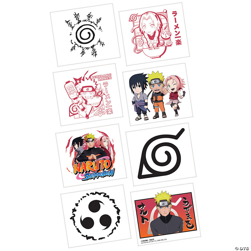 2&quot; x 1 3/4&quot; Naruto&amp;#8482; Character &amp; Symbol Temporary Tattoos - 8 Pc. Image