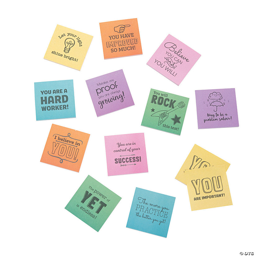 2" x 2" Mini Positive Sayings Paper Sticky Note Pads - 12 Pc. Image