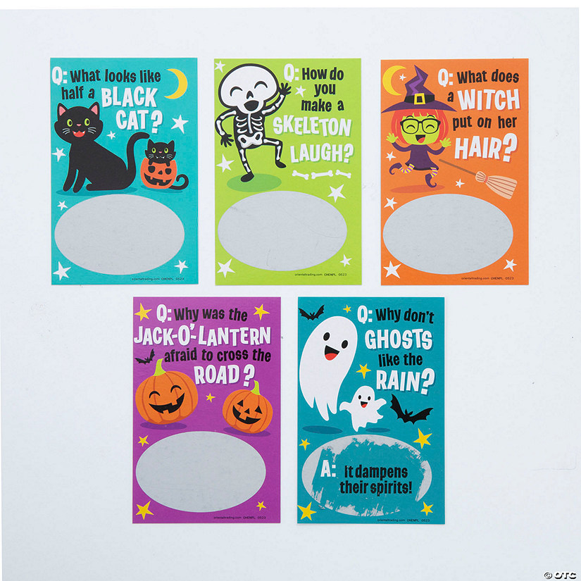 2" x 3 1/2" Bulk 50 Pc. Halloween Joke Cardstock Scratch-Off Cards Image